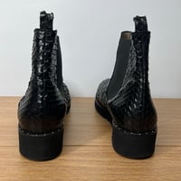 Image 9 of THE SHOE BOX Black Genuine Leather Snake Skin Textured Women’s Ankle Bootie’s
