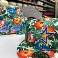 Image 1 of New Era 59Fifty Floral Metallic Royal “Tropical Queen “