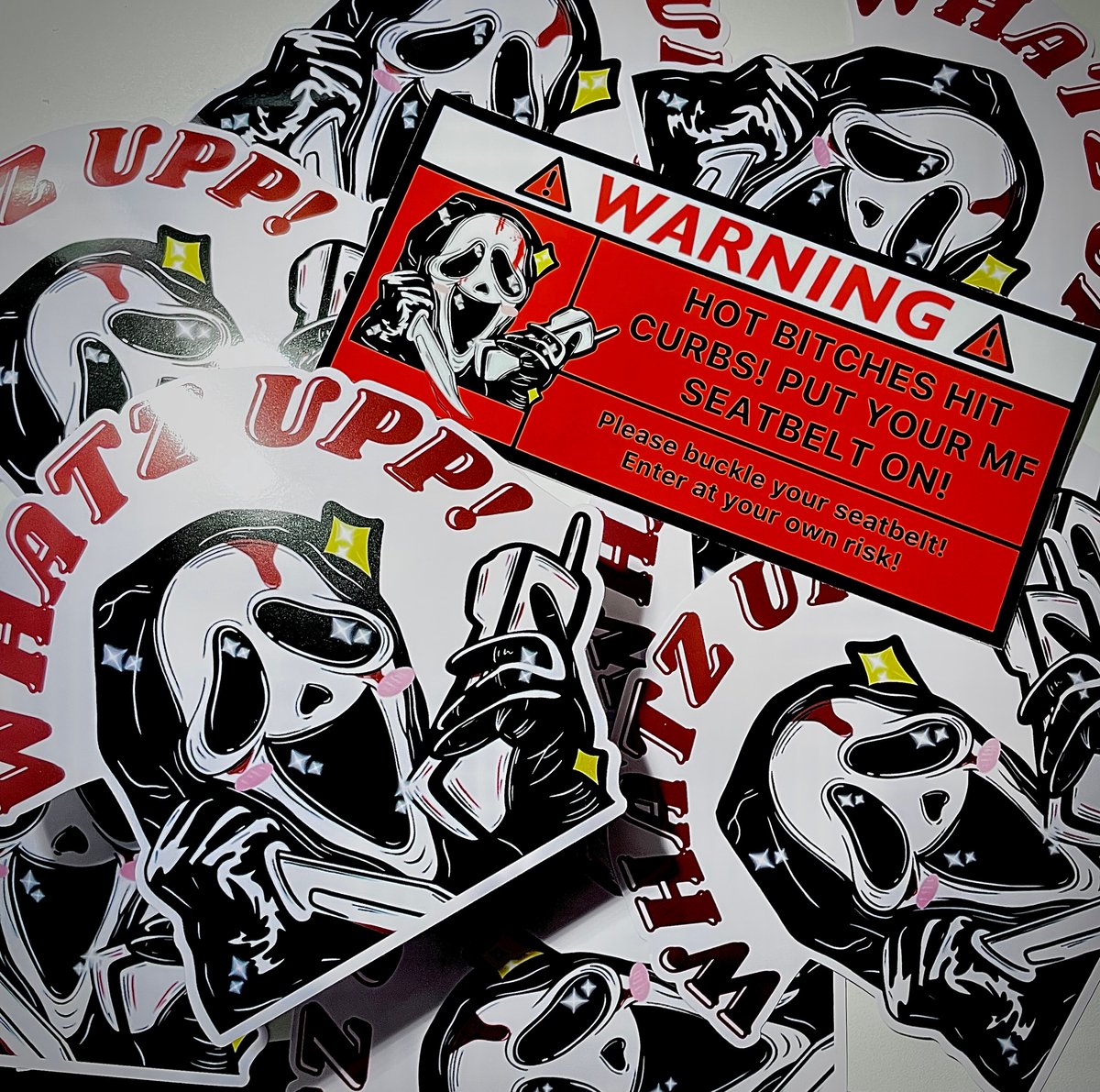 Image of Halloween scream peekers / warning sticker