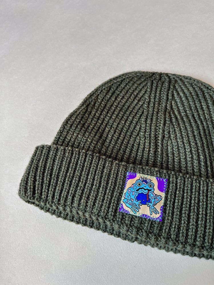 Image of Olive Acid Frog Trawler Beanie