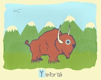 Image 1 of Y is for Yak Alphabet Nursery Print