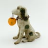Large Antique Inspired Spotted Trick or Treat Dog(free-standing figure)