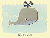 Image 1 of W is for Whale Alphabet Nursery Print