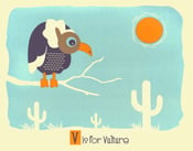 Image of V is for Vulture Alphabet Nursery Print
