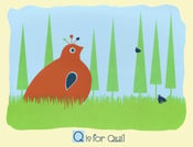 Image of Q is for Quail Alphabet Nursery Print