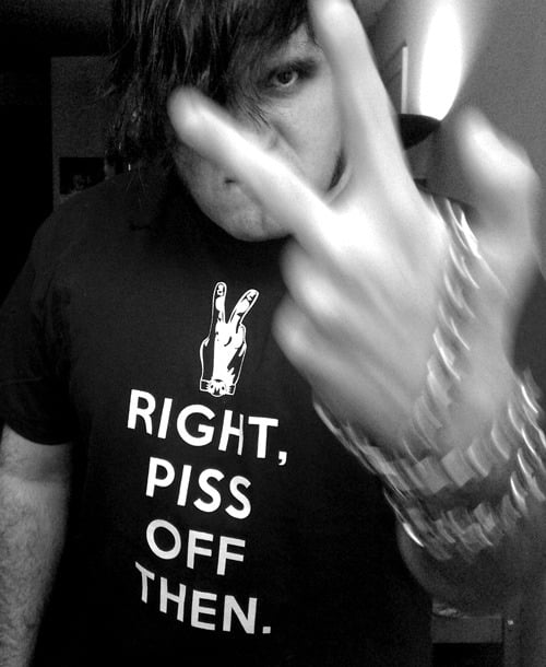 Image of Right Piss Off Then shirt (UK punk etc.)