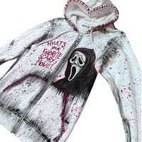 Image 3 of “GHOSTFACE #3” Custom Hand Painted Zip Hoodie XSMALL
