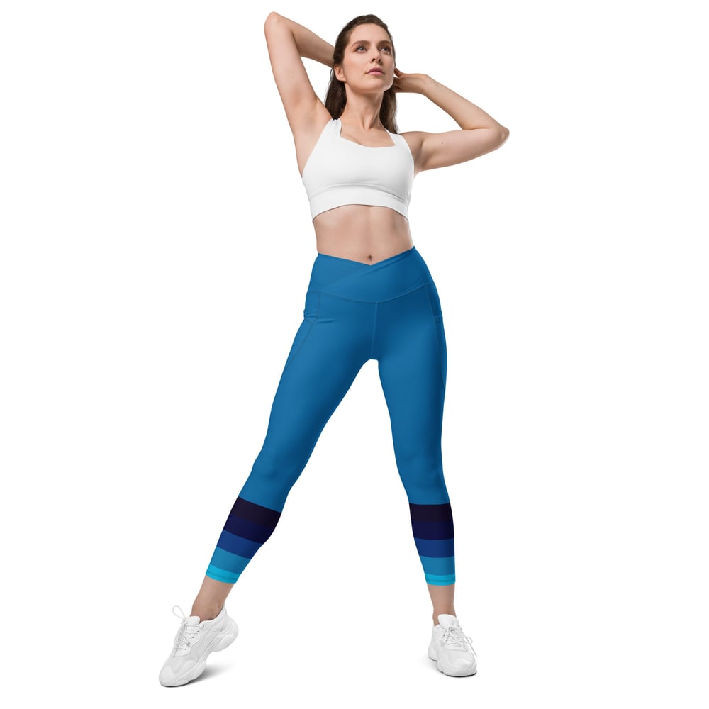 Image of Loony Blue Crossover leggings with pockets