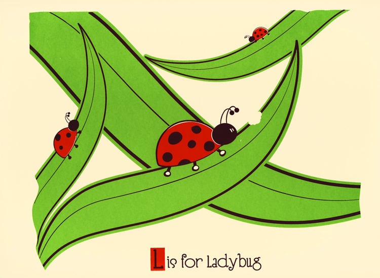 Image of L is for Ladybug Alphabet Nursery Print