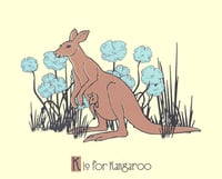 Image 1 of K is for Kangaroo Alphabet Nursery Print