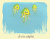 J is for Jellyfish Alphabet Nursery Print