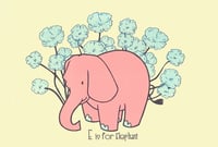 Image 1 of E is for Elephant Alphabet Nursery Print