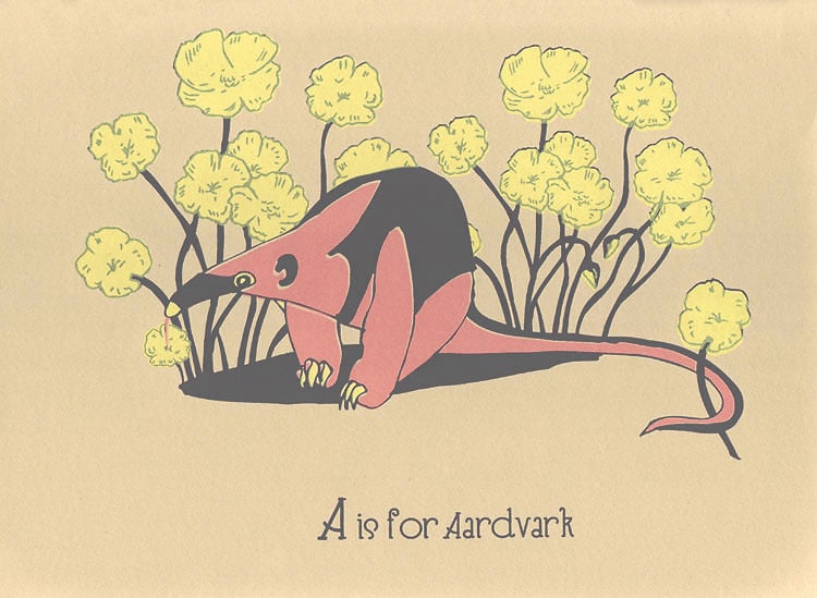 Image of A is for Aardvark Alphabet Nursery Print