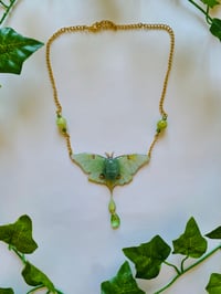 Image 2 of 💚Aventurine Luna Moth💚 Necklace 