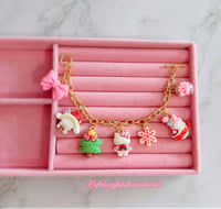 Image 1 of A Kitty Christmas Gold Plated Charm Bracelet 