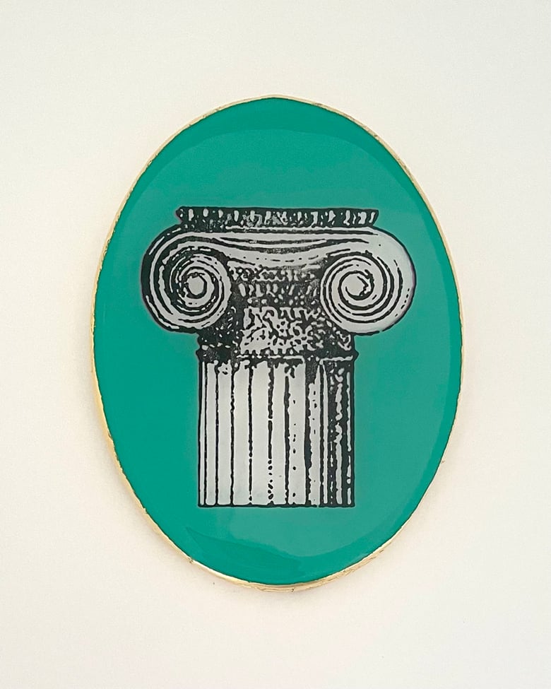 Image of Column Oval Aqua/White