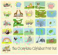 Image 1 of The Complete A-Z Alphabet Silkscreen Nursery Art Print Set