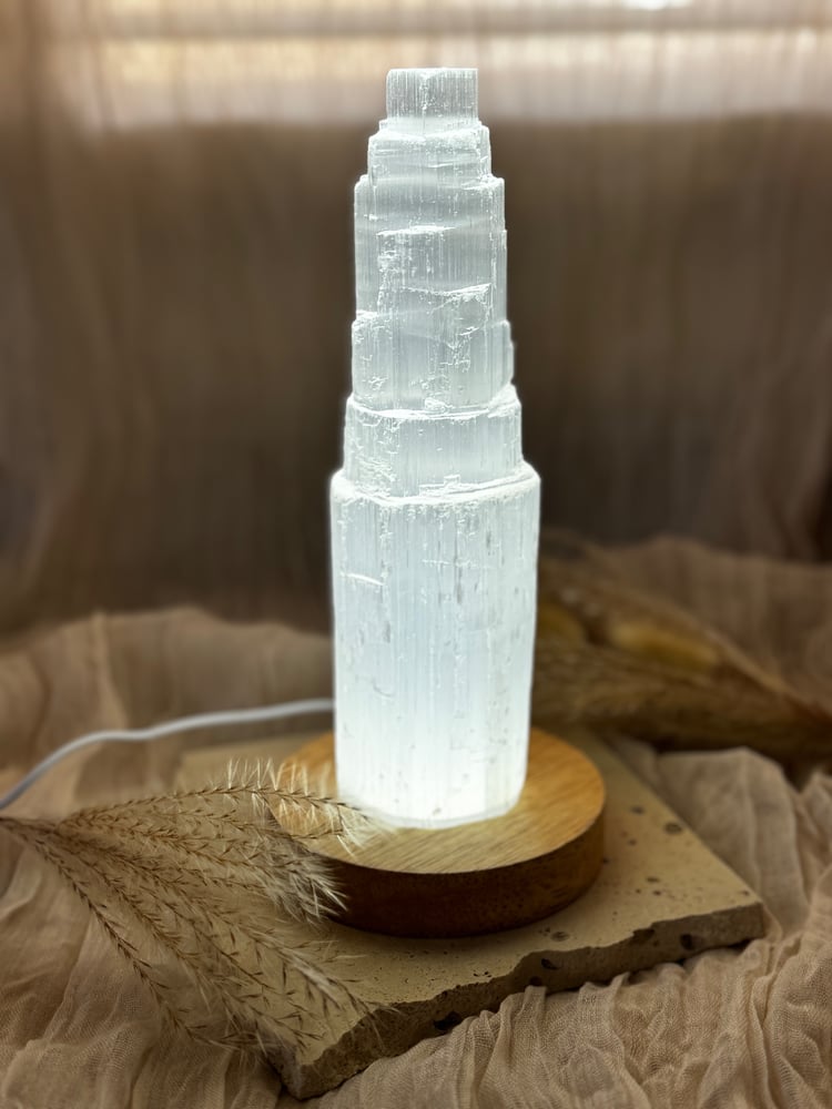 Image of Selenite Lamp Large 