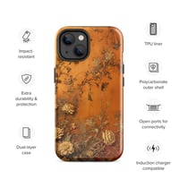 Image 24 of Baroque Goth Inspired Gold and Orange Textured Floral Look Tough Case for iPhone®