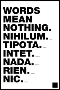 Image of Words Mean Nothing Poster