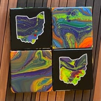 Image 1 of Painted ❤️ Athens Ohio Coasters (set of four) Colorful
