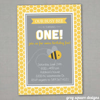 Busy Bee Birthday Invitation