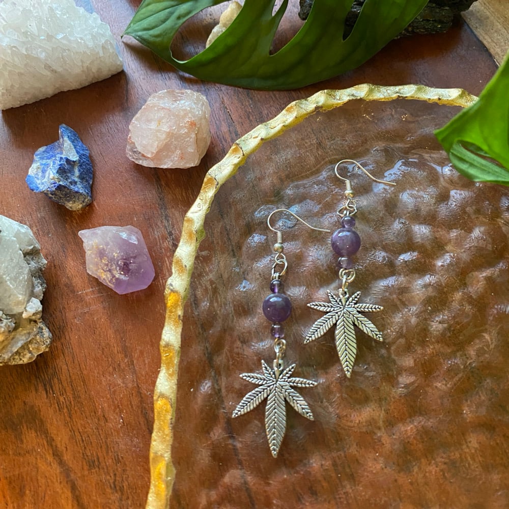 Image of purple octane kush earrings 