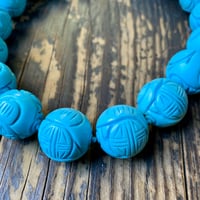 Image 10 of Magnesite Turquoise Shou Chinese Beaded Necklace