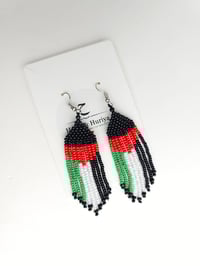 Image 3 of Flag/Watermelon Earings, Twist & Tie Made in Egypt 
