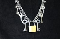 Image 3 of Chainmail neck chain with keys and hearts 