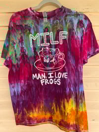 Image 1 of MEDIUM MILF Man I Love Frogs Tie Dye Shirt I7