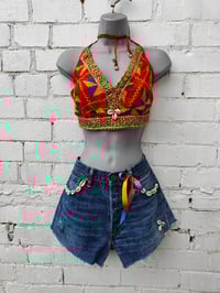 Image 11 of Bralette halter top red and shells