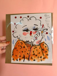 Image 2 of Cloud babe smokin in cheetah print (original)