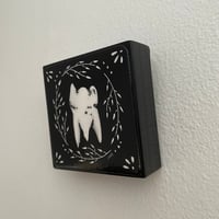 Image 3 of Tooth Three Linocut Print On Wooden Panel