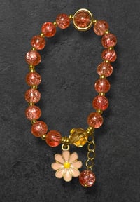 Pink flower bracelet 