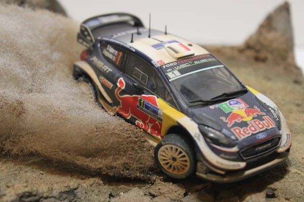 Image of Rally Diorama 1/43 scale Ogier Mexico Ford Fiesta Art Piece WRC