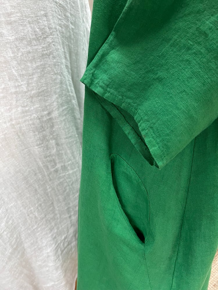 Image of Robe En Lin Gaïa I  Vert Malachite