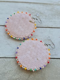 Image 3 of Peach Rainbow earrings 