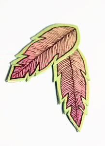 Image of Spring Fever Feathers, Leather Earrings