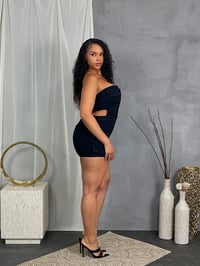Image 2 of Cutout Waist Denim Romper 