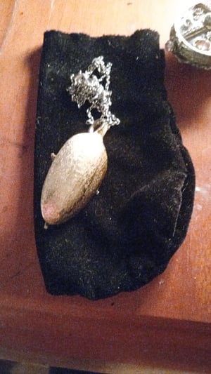 Image of Sterling silver and emerald Gothic pendant