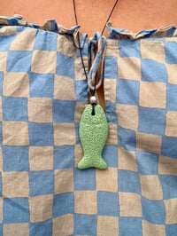 Image 2 of Stone fish pendant necklace 