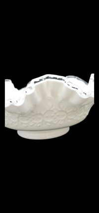Image 3 of Fenton Silver Crest Spanish Lace Milk Glass Dish