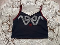 Image 1 of black with gingham bow
