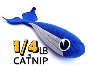 Image of Foot Long Whale Organic Catnip CAT TOY Handmade by Oh Boy Cat Toy 