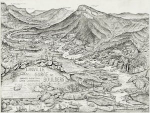 Image of Linville Gorge River Boulders/Spence Ridge Trail Print