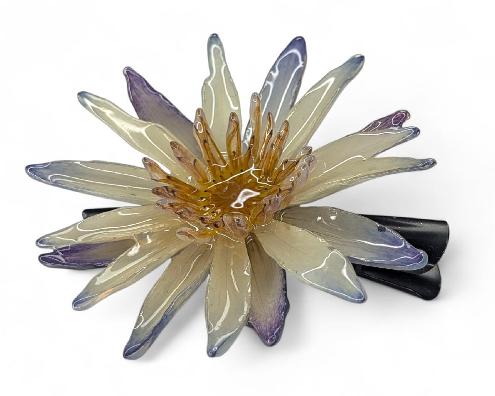 Image of Waterlily Hair Clip (Blues & Purple)