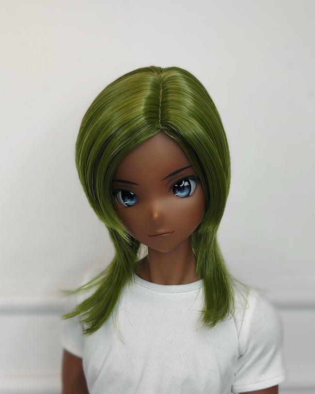 Cactus Green Parted Wolfcut