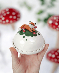 Image 1 of Porcelain fox butter dish 