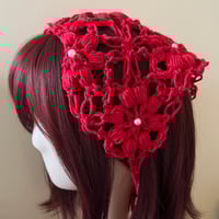 Image 1 of scarlet flower bandana